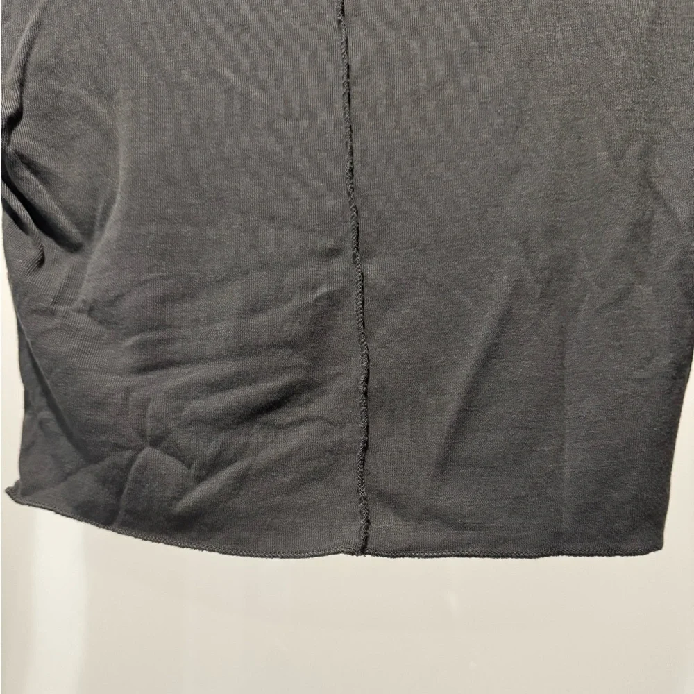 ZARA Olive Gray Long Sleeve Cropped Top Size Medium